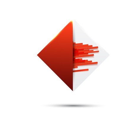 Vector abstract background.Red and card geometric bannerのイラスト素材