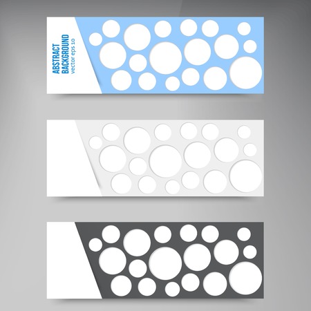 Vector background banner. Circles set color and shadowのイラスト素材