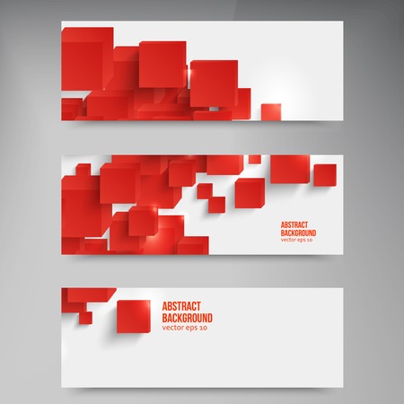 square. Abstract card and red. 3dのイラスト素材