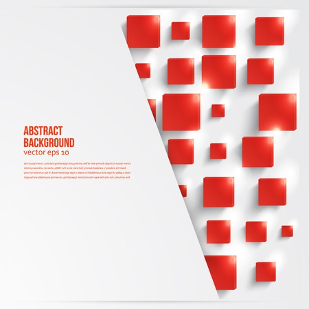 square. Abstract card and red. 3dのイラスト素材