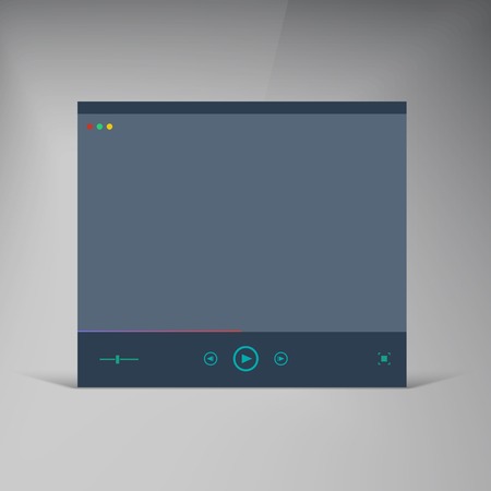 Vector player. Flat UI brochure and windowのイラスト素材