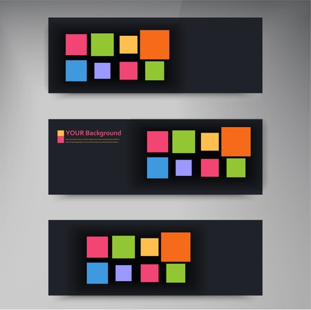 banners and squares. Design Color setのイラスト素材