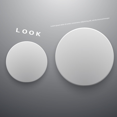 Vector illustration of white paper round notes.Designのイラスト素材