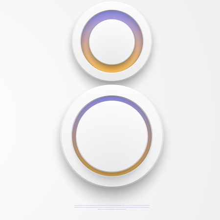 Vector illustration of white paper round notes.Designのイラスト素材