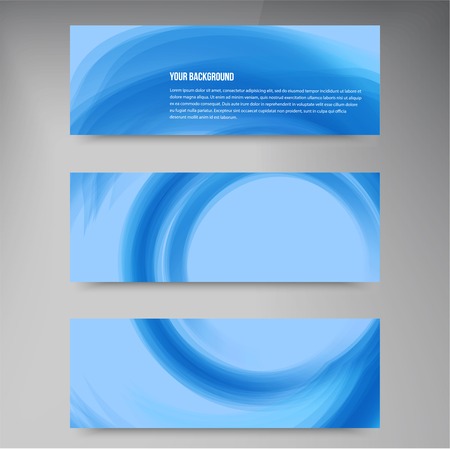 A set of modern banners with blue linesのイラスト素材