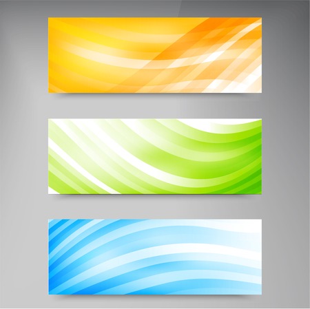 A set of modern vector banners with blue linesのイラスト素材