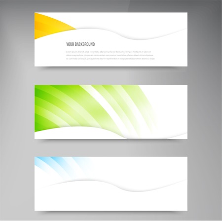 A set of modern banners with blue linesのイラスト素材