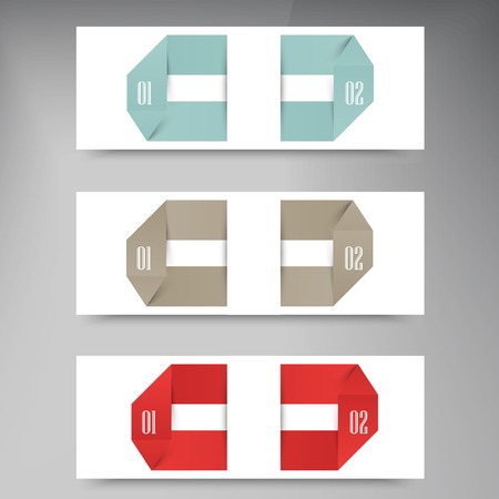 Modern business origami style options banner. のイラスト素材