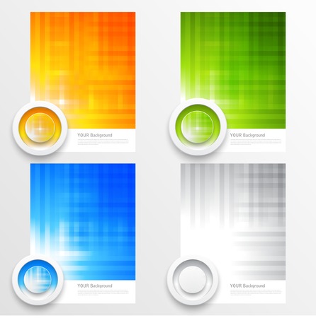 A set of modern banners with blue linesのイラスト素材
