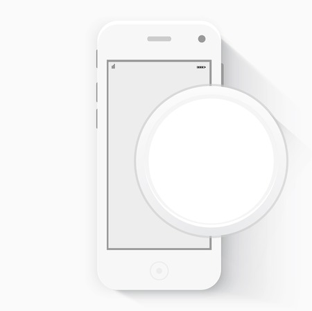 Smart Phone with Isolated. Realistic white vector.のイラスト素材