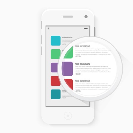 Smart Phone with Isolated. Realistic white vector.のイラスト素材