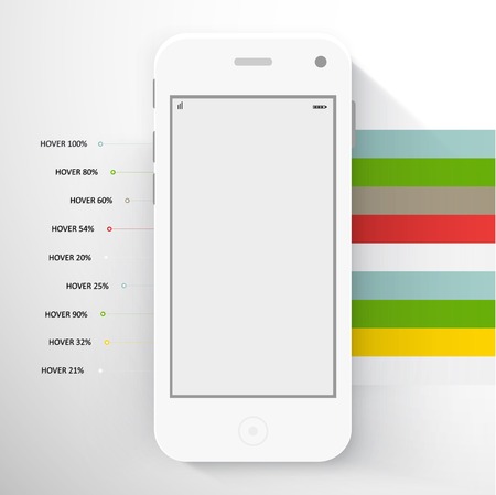 Smart Phone with Isolated. Realistic white vector.のイラスト素材