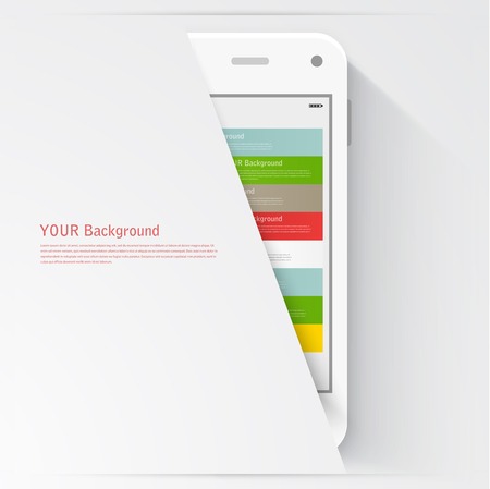 Smart Phone with Isolated. Realistic white vector.のイラスト素材