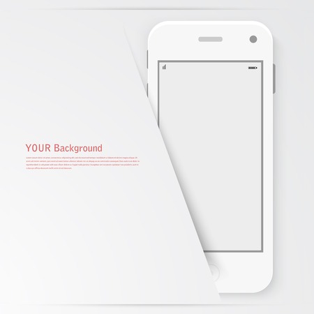 Smart Phone with Isolated. Realistic white vector.のイラスト素材
