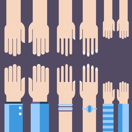 Business hands gestures design elements. isolated vector illustrationのイラスト素材