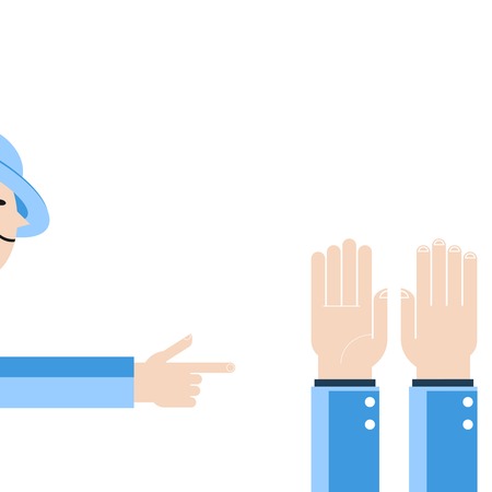 Business hands gestures design elements. isolated vector illustrationのイラスト素材