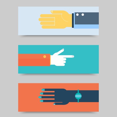 Business hands gestures design elements. isolated vector illustrationのイラスト素材