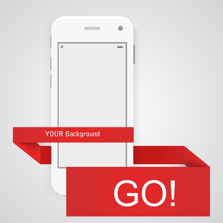 Smart Phone with Isolated. Realistic white vector. Flat design vector illustration concept for mobile apps. Design kit UI Elementsのイラスト素材