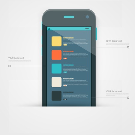 Smart Phone with Isolated. Realistic white vector.のイラスト素材