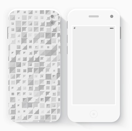 Smart Phone with Isolated. Realistic white vector. Flat design vector illustration concept for mobile apps. Design kit UI Elementsのイラスト素材