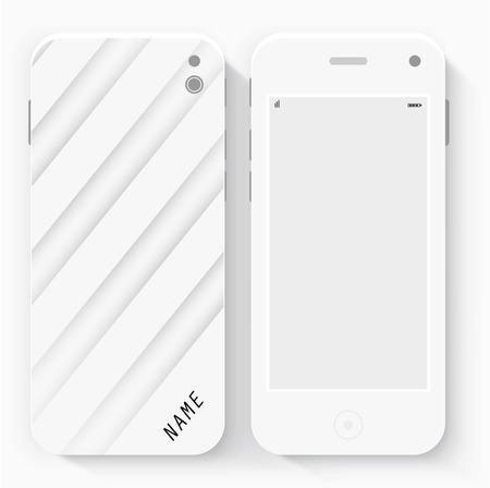 Smart Phone with Isolated. Realistic white vector. Flat design vector illustration concept for mobile apps. Design kit UI Elementsのイラスト素材