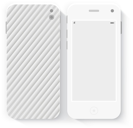 Smart Phone with Isolated. Realistic white vector. Flat design vector illustration concept for mobile apps. Design kit UI Elementsのイラスト素材