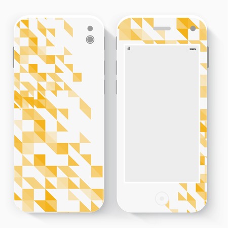 Smart Phone with Isolated. Realistic white vector. Flat design vector illustration concept for mobile apps. Design kit UI Elementsのイラスト素材