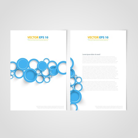 Flyer template back and front design. Brochure design templates collection with circlesのイラスト素材