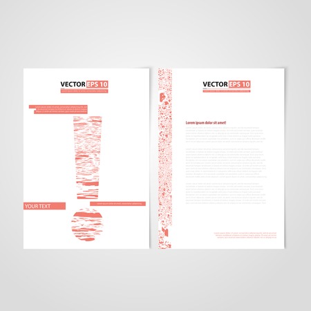 Flyer template back and front design. Brochure design templates collection with red paperのイラスト素材