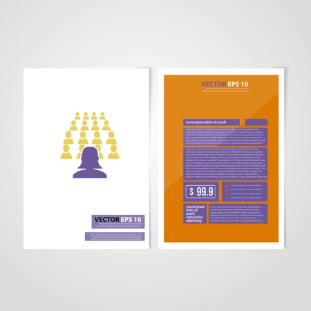 Flyer template back and front design. Brochure design templates collection with color paperのイラスト素材