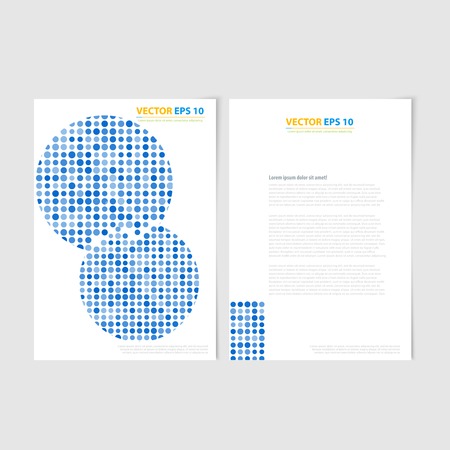 Flyer template back and front design. Brochure design templates collection with circlesのイラスト素材