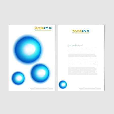 Flyer template back and front design. Brochure design templates collection with circlesのイラスト素材