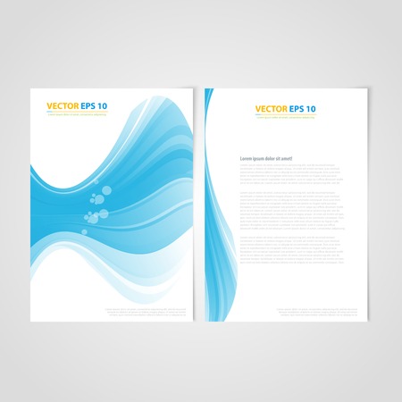 Flyer template back and front design. Brochure design templates collection with bubblesのイラスト素材