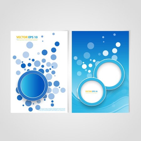 Flyer template back and front design. Brochure design templates collection with bubblesのイラスト素材
