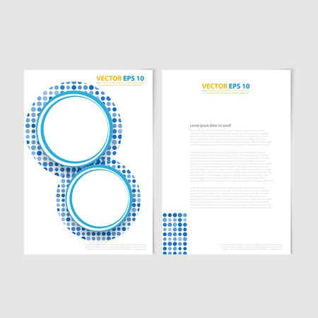 Flyer template back and front design. Brochure design templates collection with circlesのイラスト素材