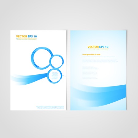 Flyer template back and front design. Brochure design templates collection with bubblesのイラスト素材