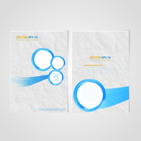 Flyer template back and front design Brochure design templates collection with crumpled paperのイラスト素材