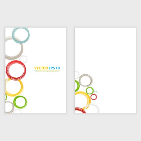 Flyer template back and front design Brochure templates collection with color circlesのイラスト素材