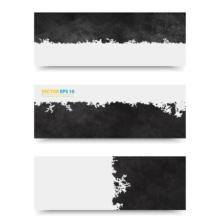 Vector Grunge template header design. Banner design templates collection with blotのイラスト素材
