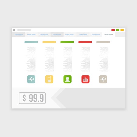 Vector browser design with responsive website templateのイラスト素材