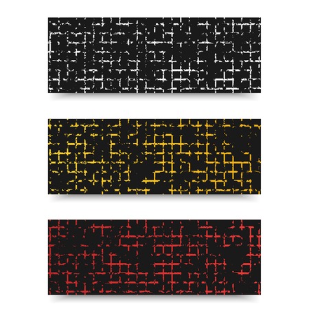 Vector Grunge template header design. Banner design templates collection with blotのイラスト素材