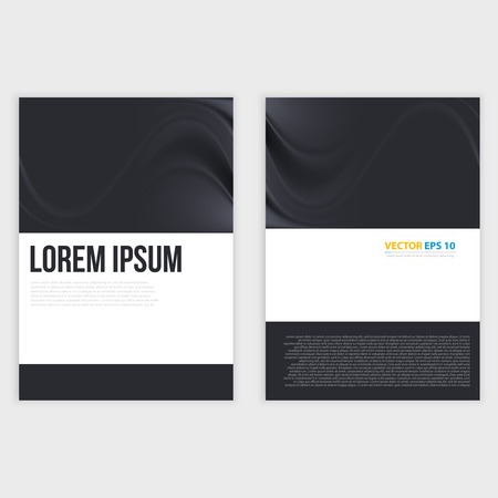 Flyer template back and front design. Brochure design templates collection and wavingのイラスト素材