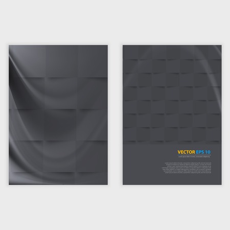 Flyer template back and front design. Brochure design templates collection with squaresのイラスト素材