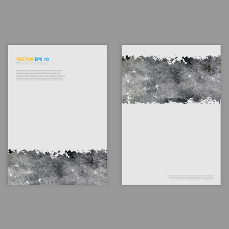 Vector Grunge template Flyer design. Banner design templates collection with blotのイラスト素材