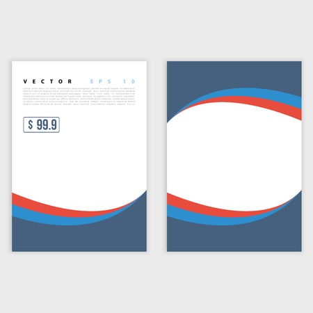 Flyer template back and front design. Brochure design templates collection with flat backgroundsのイラスト素材