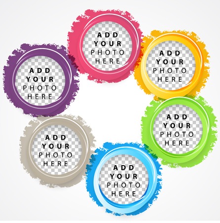 Set of color circles. Vector grunge design elements.のイラスト素材