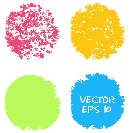 Set of bright color circles. Vector grunge design elements.のイラスト素材