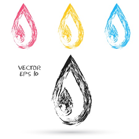 Vector sketch style of drop icons. Design elementのイラスト素材