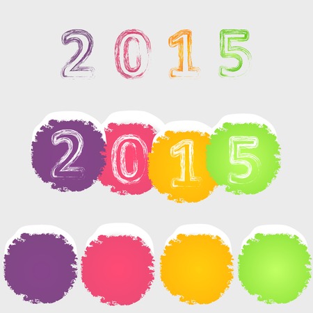 Set of color circles. Vector grunge design elements.のイラスト素材