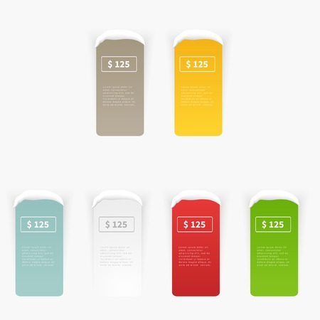 Vector Set of blank rectangle labels with acute corners. White snowのイラスト素材